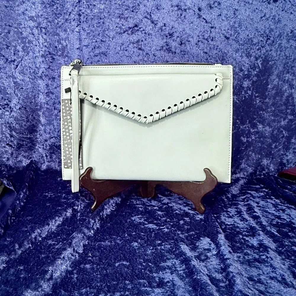 Street Level Pale Blue Clutch‎ Handbag Wristlet Envelope Fold Vegan New w/ Tags